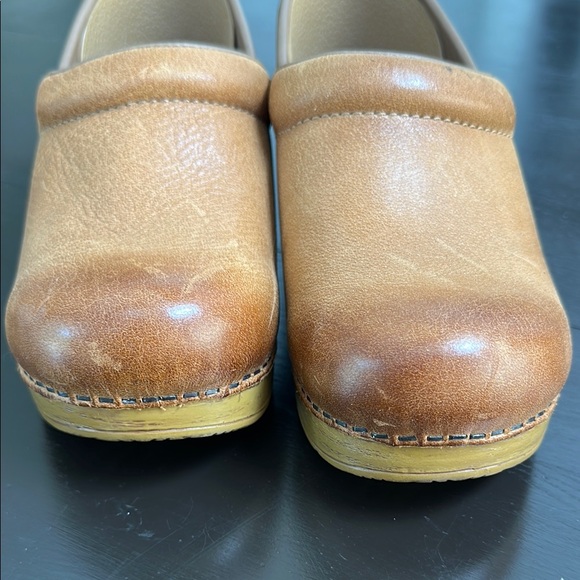 Dansko Brown Leather Slip-On Clogs - Picture 2 of 9
